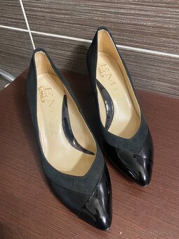 Čierne kožené lodičky 36 - 5