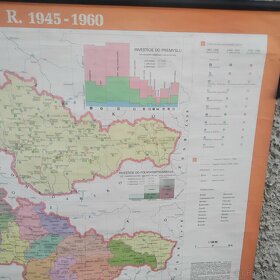 Stará školska pomôcka mapa Československa - 5