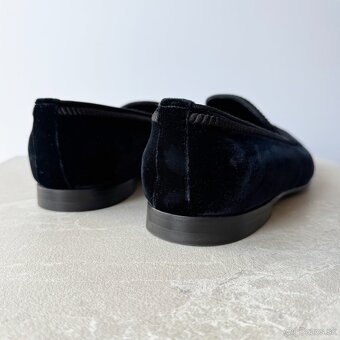 Originál LOUIS VUITTON pánske modré navy topánky loafers - 5