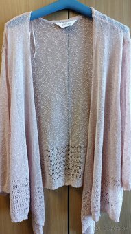 Ružové spoločenské šaty v. 38 a sveter, - 5