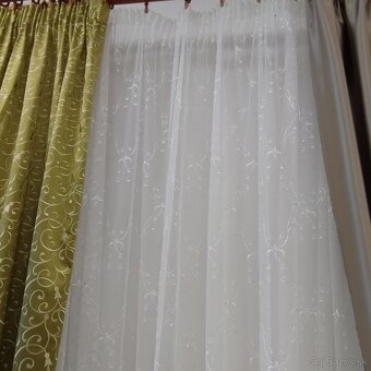 Predám luxusné závesy zelené a biele. - 5