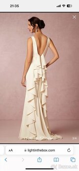 Svadobné šaty so závojom a korunou – farba ivory, elegantné - 5