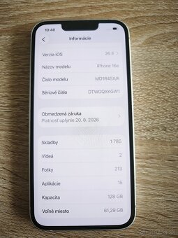 predám Iphone 16e, 128gb verzia - 5