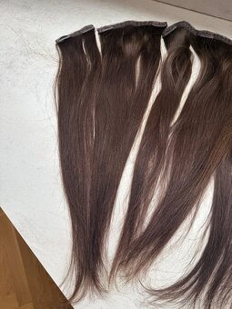Clip in vlasy - živé, gaštan, 45 cm - 5