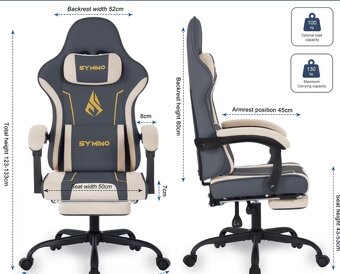 Herná a pracovná PC stolička - 5