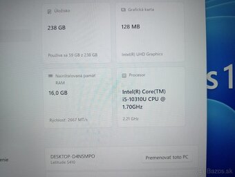 predám Dell latitude 5410 , Intel® Core™i5 , 16gb ram , ssd - 5
