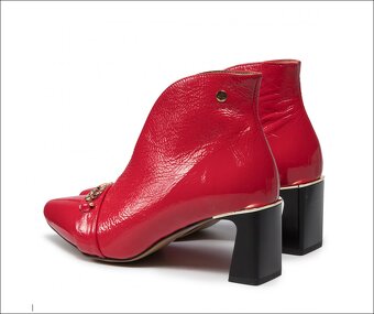 Červené kožené čižmy v.40 - 5