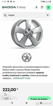 Alu 5 x 112 R 17 originál ŠKODA + 215/55 17 zimné PIRELLI. - 5