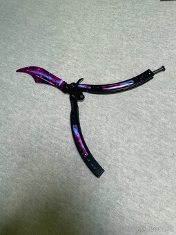 Butterfly knife Galaxy black Field-Tested - tupý - 5