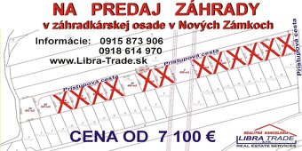 Záhrada na predaj v Nových Zámkoch. Posledný 1 pozemok - 5