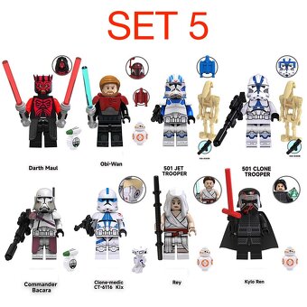 Rôzne figúrky Star Wars 4 (8ks) typ lego - nové - 5