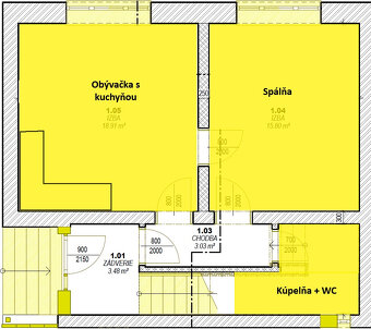 Prenájom 2 izbový byt v centre PB - 5