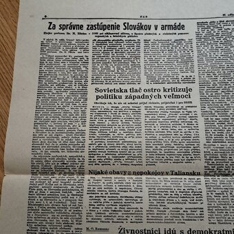 Originál povojnové noviny ČAS 1946 - 5