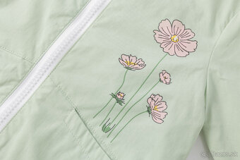 Dievčenská bunda – zelená s kvetinovým motívom - nová - 5