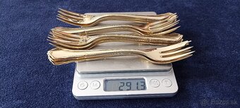 Investičné striebro–zlaté dezertné vidličky–Nemecko-145,5g - 5