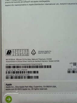 Predám iPhone 15 pro max 512 Gb titanium - 5