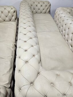 CHESTERFIELD ŠTÝL-CALIA ITALY,KOŽENÁ SEDAČKA 3+2+1,NEROZŤ. - 5