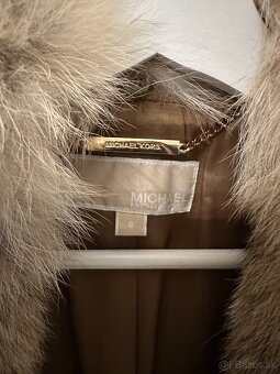 Michael Kors kabát s vlnou a pravou kožušinou - 5
