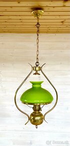 Stará mosazná lampa ve stylu petrolejky - 5