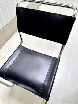 7 x Thonet S33 konzolová stolička Bauhaus klasická, kožená, - 5