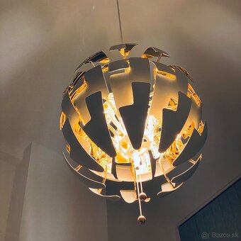 Dizajnova zavesna lampa / svietidlo (biela/medena, 52 cm) - 5