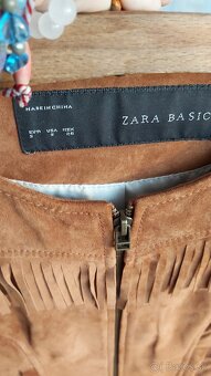 Predám - hnedá bunda ZARA S a rifľové šaty S. Oliver,veľk.40 - 5
