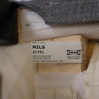 Stolicky s operadlom IKEA Nils (sivy potah) - 5