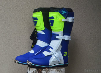 SHOT topánky boty MX čižmy modro žlté fluo - 5