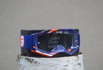SHOT prilba helma okuliare modro oranžová mx atv enduro - 5