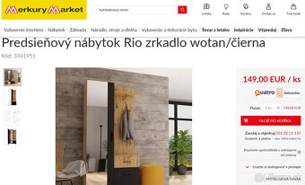Predsieňový nábytok Rio zrkadlo wotan/čierna - 5