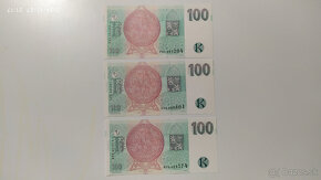 České bankovky 100Kčs 1997 UNC s. F, G a H - 5