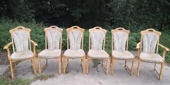 Masívny rozkladací stôl+6 stoličiek - 5