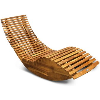 Ergonomické zahradné lehátko drevené agát poduška kryt - 5