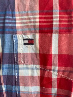 Pánska károvaná košeľa Tommy Hilfiger – veľkosť M, krátky ru - 5