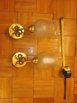 Pár - 2ks, elegantné vintage lampy so sklenenými tienidlami - 5