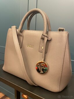 Sivá kožená kabelka Furla - 5