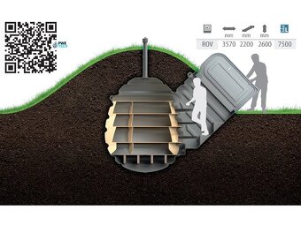 Podzemná plastová monolitická pivnica svetlo šedá 7,5 m3 - 5
