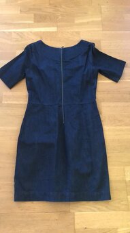 Riflové šaty  puzdrové - 5