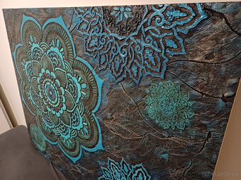 Mandala obraz tyrkys 3D 125x100cm - 5