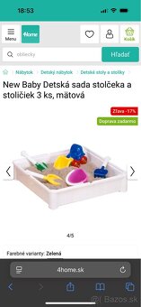 New Baby Detská sada stolčeka a dvoch stoličiek 3ks, mätová - 5