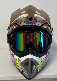 Moto prilba (off-road/motocross) + okuliare, veľkosť L - 5