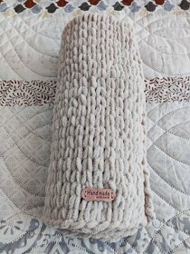 NOVÁ Béžová deka z Alize Puffy Fine - 5