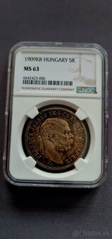 5 koruna 1909KB  / MS63 - 5