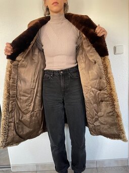 Vintage - pravý kožuch vzor "leopard" - 5