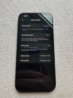 iPhone 15 128GB Black – 100% stav - 5