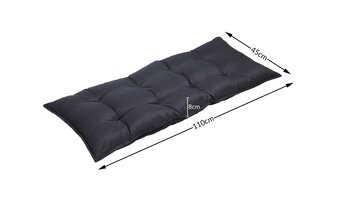 Poduška na lavicu 110 až 145x45x8 cm antracitová a krémová - 5