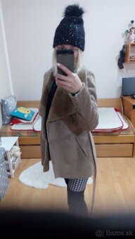 Dámsky kabát jelenicový hnedý S-M - 5