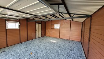 Plechová garáž 5x5m + prístrešok 3x5m + doprava a montáž zda - 5