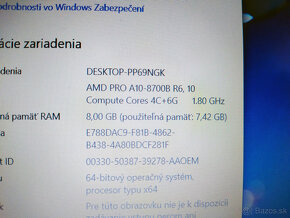 notebook HP 745 G3 - AMD PRO A10-8700B, 8GB, 256GB SSD - 5