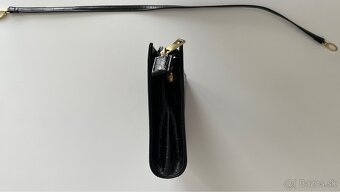 Čierna listová kabelka psaníčko popruh krokodília koža croc - 5
